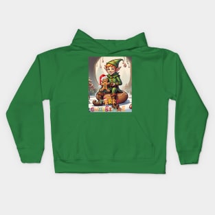 Elf & Gingerbread man Kids Hoodie